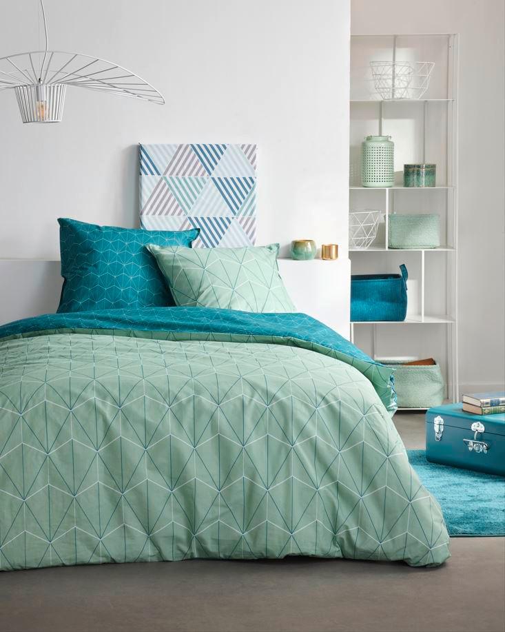 Posteljina Sea 200x200/2x60x80cm - boje mente, Moderno, tekstil (200/200cm)