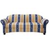 2,5-Sitzer-Sofa Torello Blau Mikrofaser - Blau/Wengefarben, KONVENTIONELL, Holz/Textil (198/84/80cm) - Livetastic