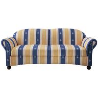 2,5-Sitzer-Sofa Torello Blau Mikrofaser - Blau/Wengefarben, KONVENTIONELL, Holz/Textil (198/84/80cm) - Livetastic