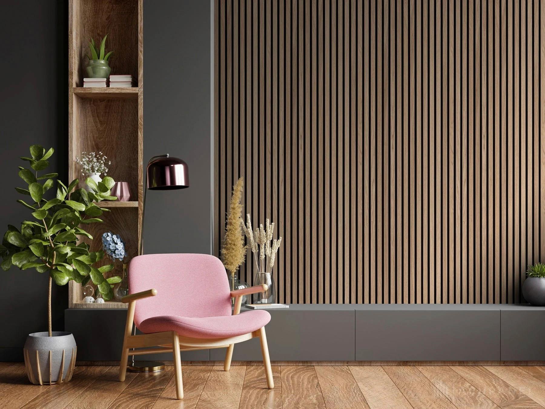 Akusztikus Fali Panel Echo - tölgyfa, Modern, műanyag/faalapú anyag (1,44qm)