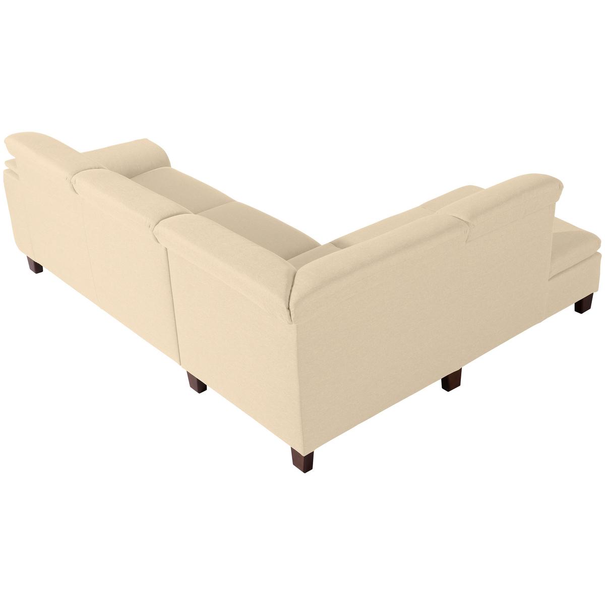 ECKSOFA AARON - Beige/Nussbaumfarben, Design, Holz/Textil (187/247cm) - Max Winzer