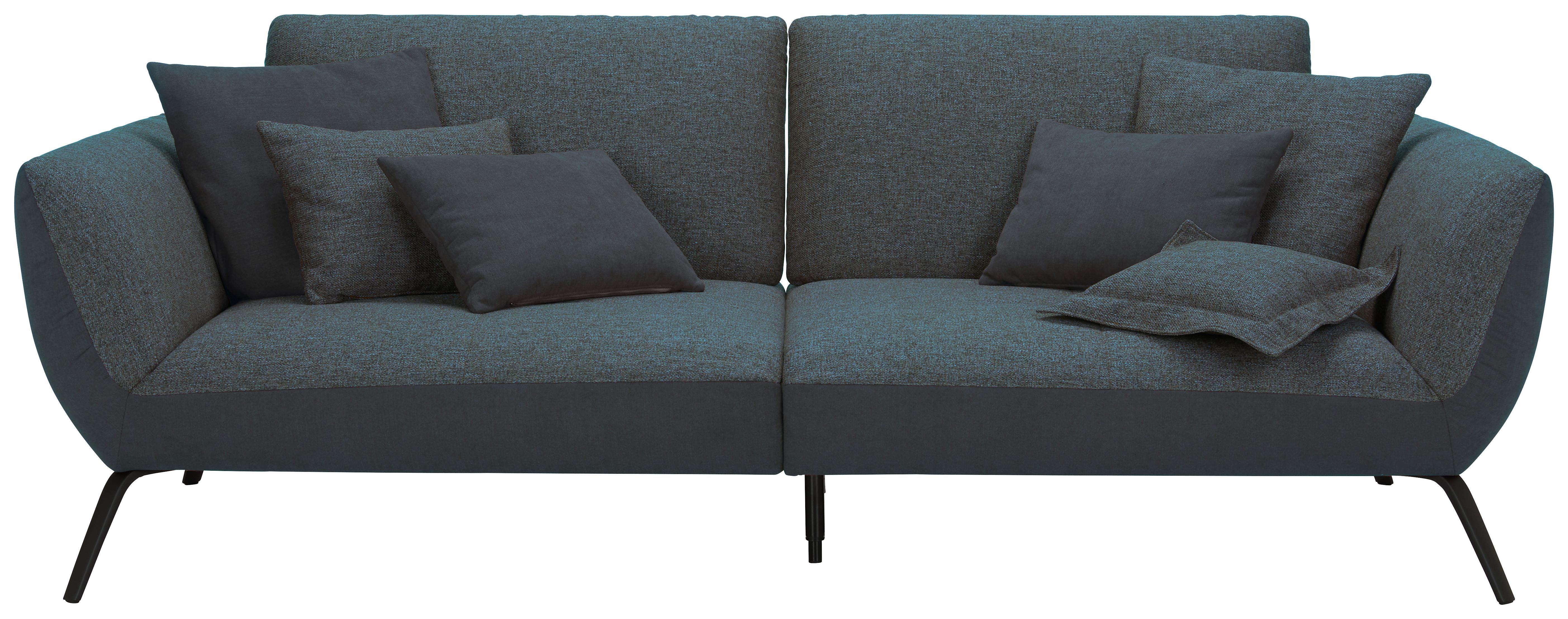 Bigsofa Trendy Blaugrau - Blaugrau/Schwarz, MODERN, Holzwerkstoff (260/93/124cm) - Premium Living