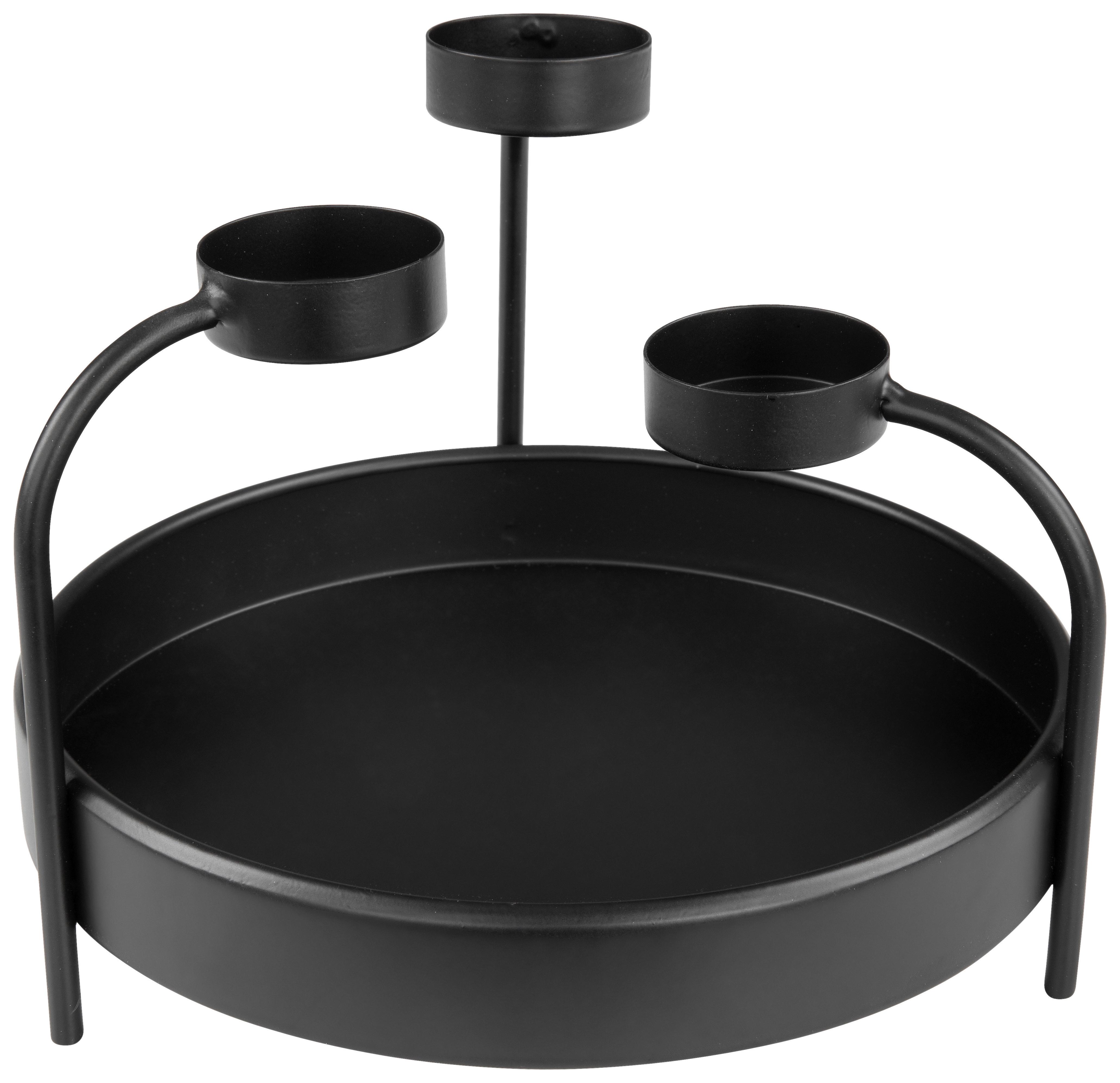 Kerzenhalter Kyla in Schwarz - Schwarz, Metall (20/15cm) - Visiona