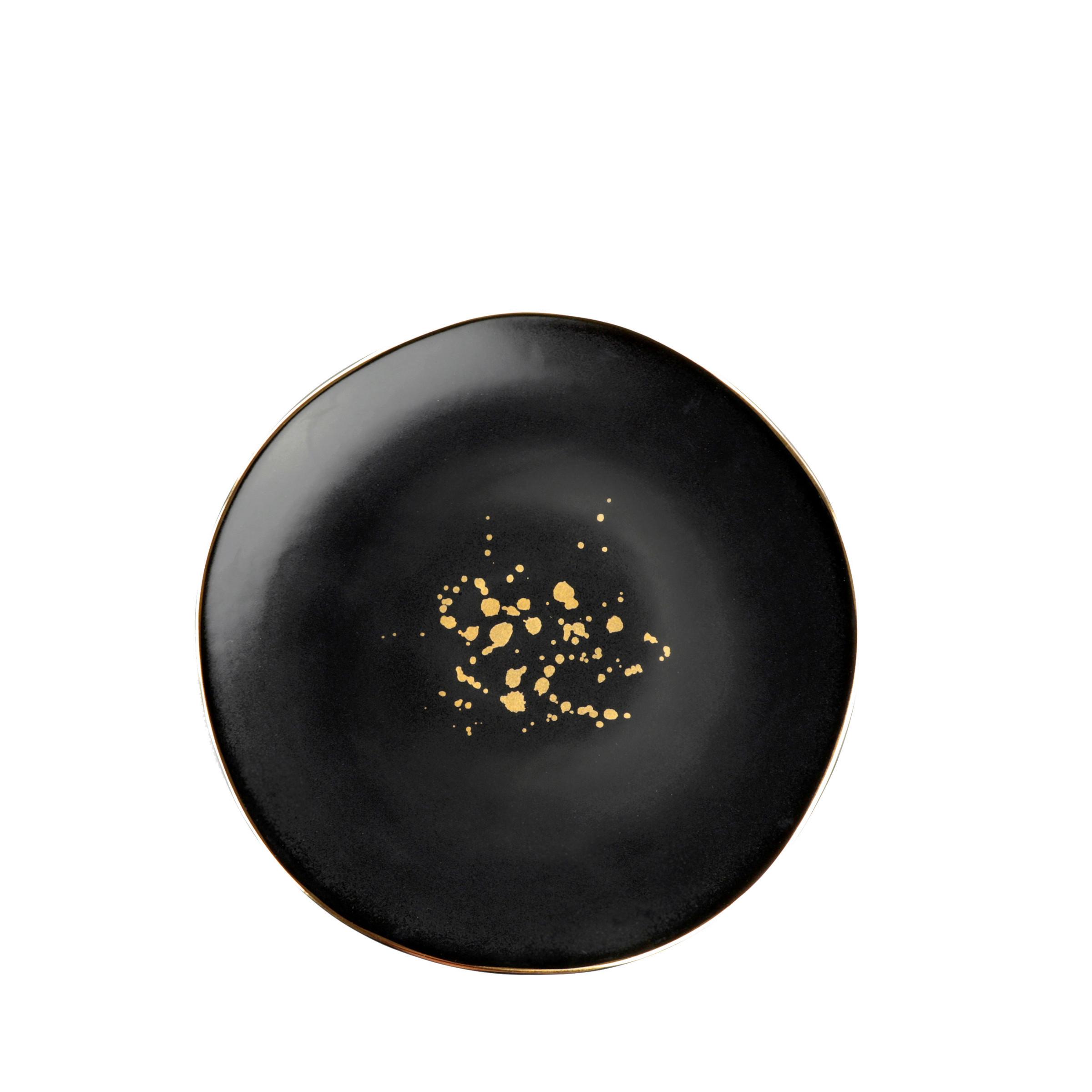 Dessertteller Onix aus Porzellan Ø 20,5cm - Goldfarben/Schwarz, Modern, Keramik (20,5cm) - Mömax
