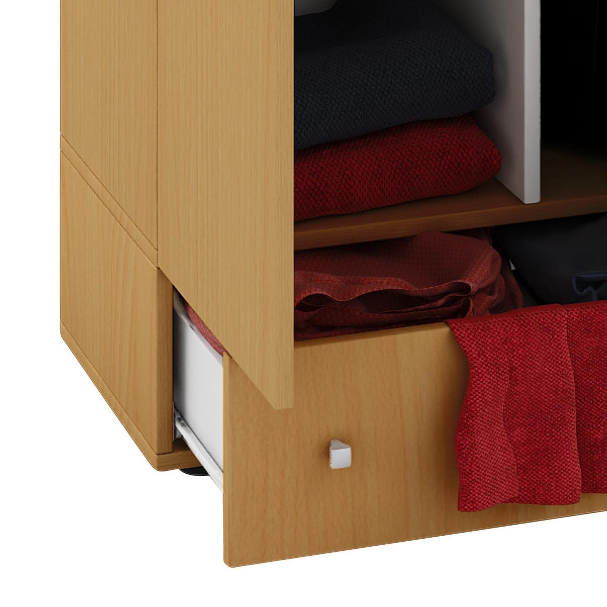 Večnamenska Omara Vandol Ii, Bukev - srebrne barve/barve bukve, Moderno, umetna masa/leseni material (70/198/39cm) - MID.YOU