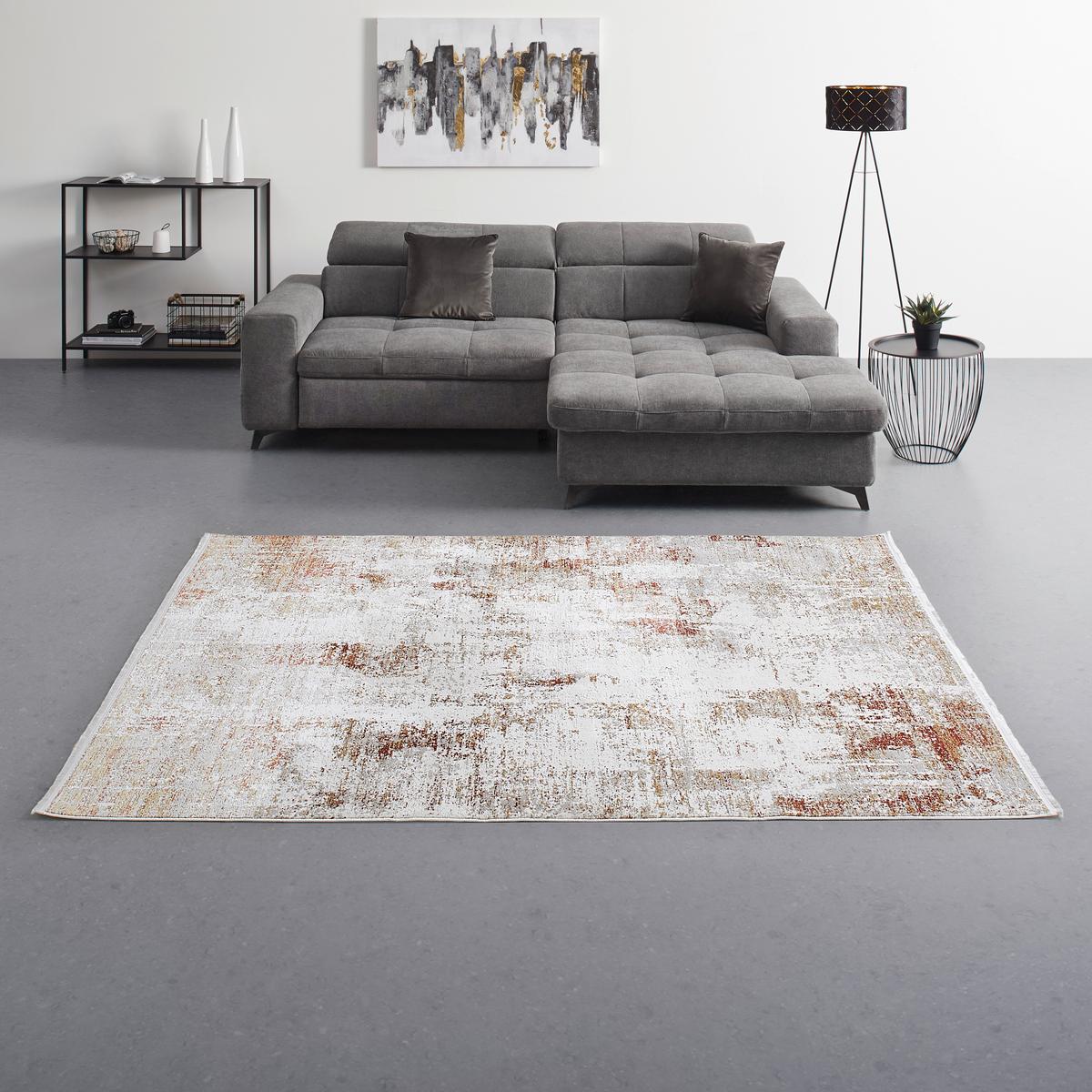 Webteppich Florenz 3 Sandfarben ca. 200x290cm - Sandfarben, Modern, Textil (200cm) - Premium Living