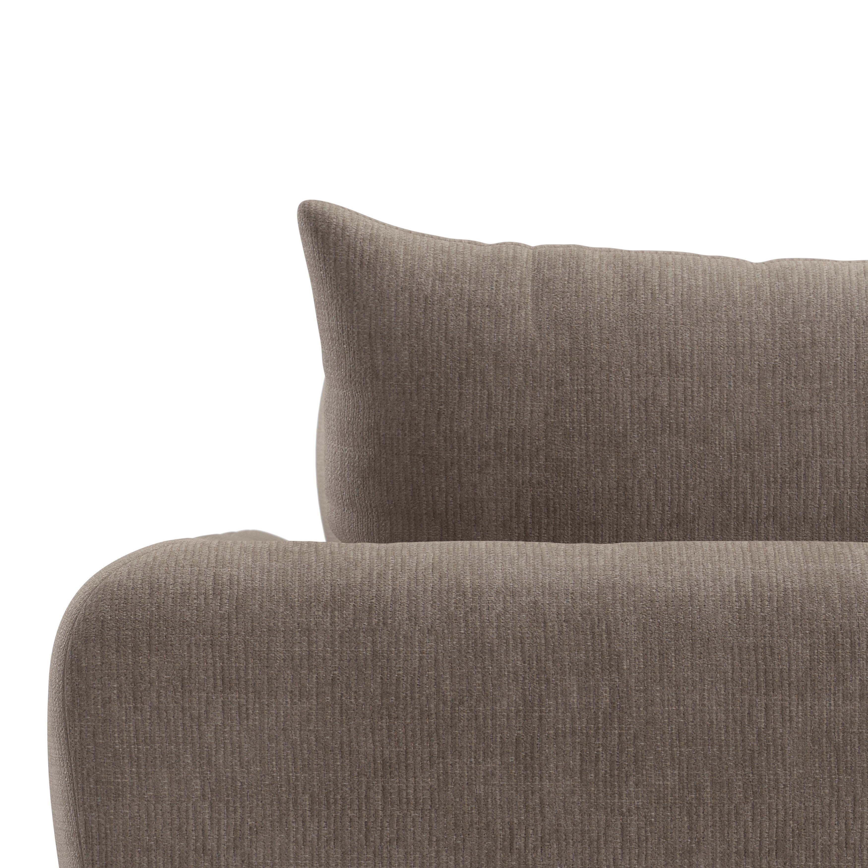 Wohnlandschaft Nicole Greige Chenille - Greige/Schwarz, MODERN, Holz/Kunststoff (162/87/306cm) - Bessagi Home