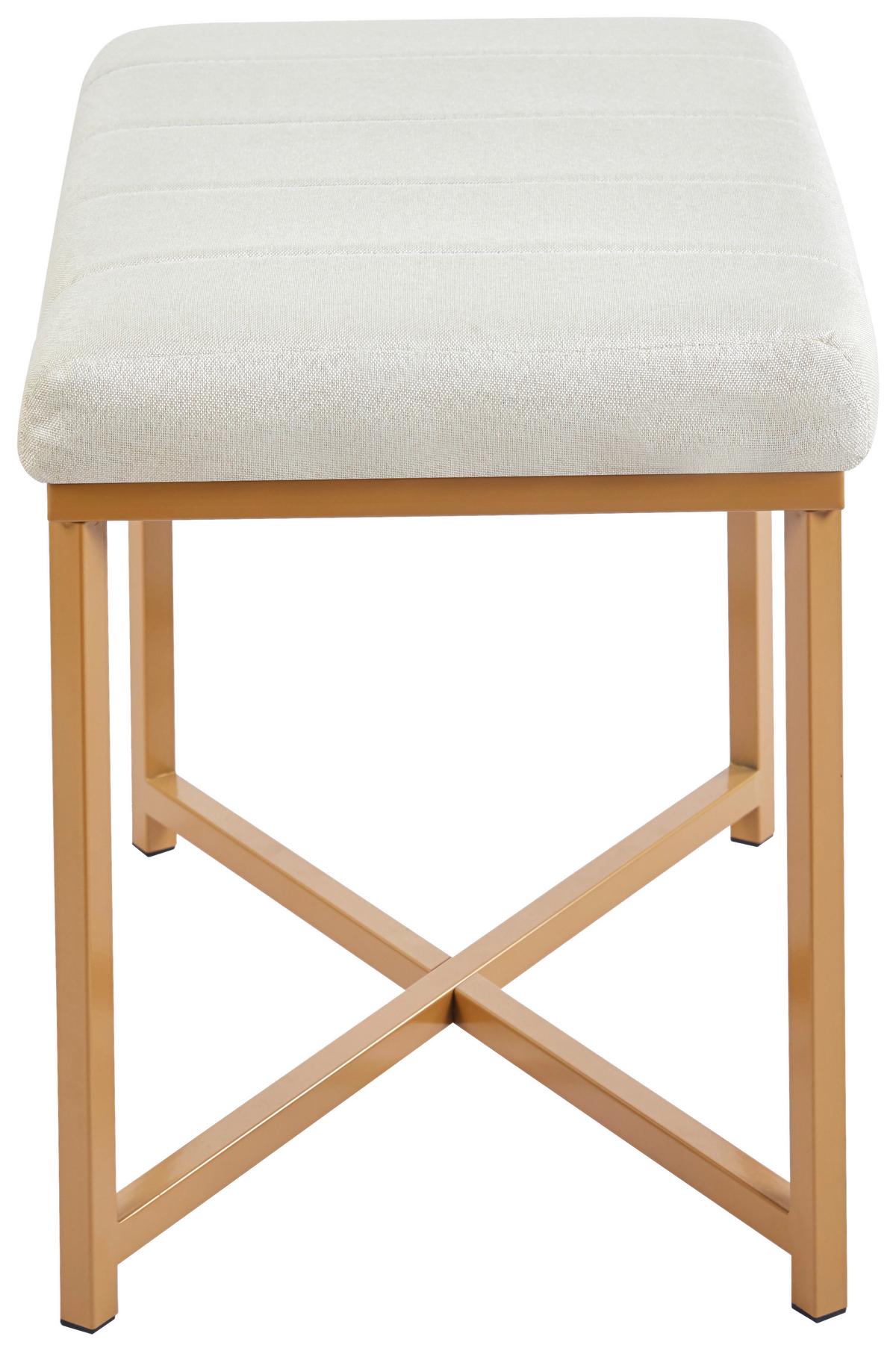 Sitzbank Leo Goldfarben/Beige - Beige/Goldfarben, MODERN, Holzwerkstoff/Textil (58/47/38cm) - Mömax