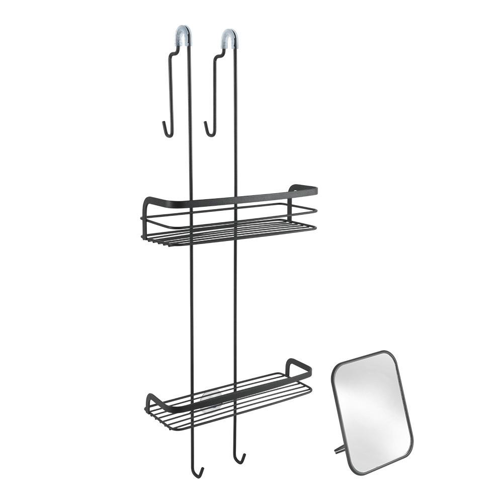 Fürdőszobai Polc Lava Mx401152 - fekete, fém (26/70/19cm) - Metaltex