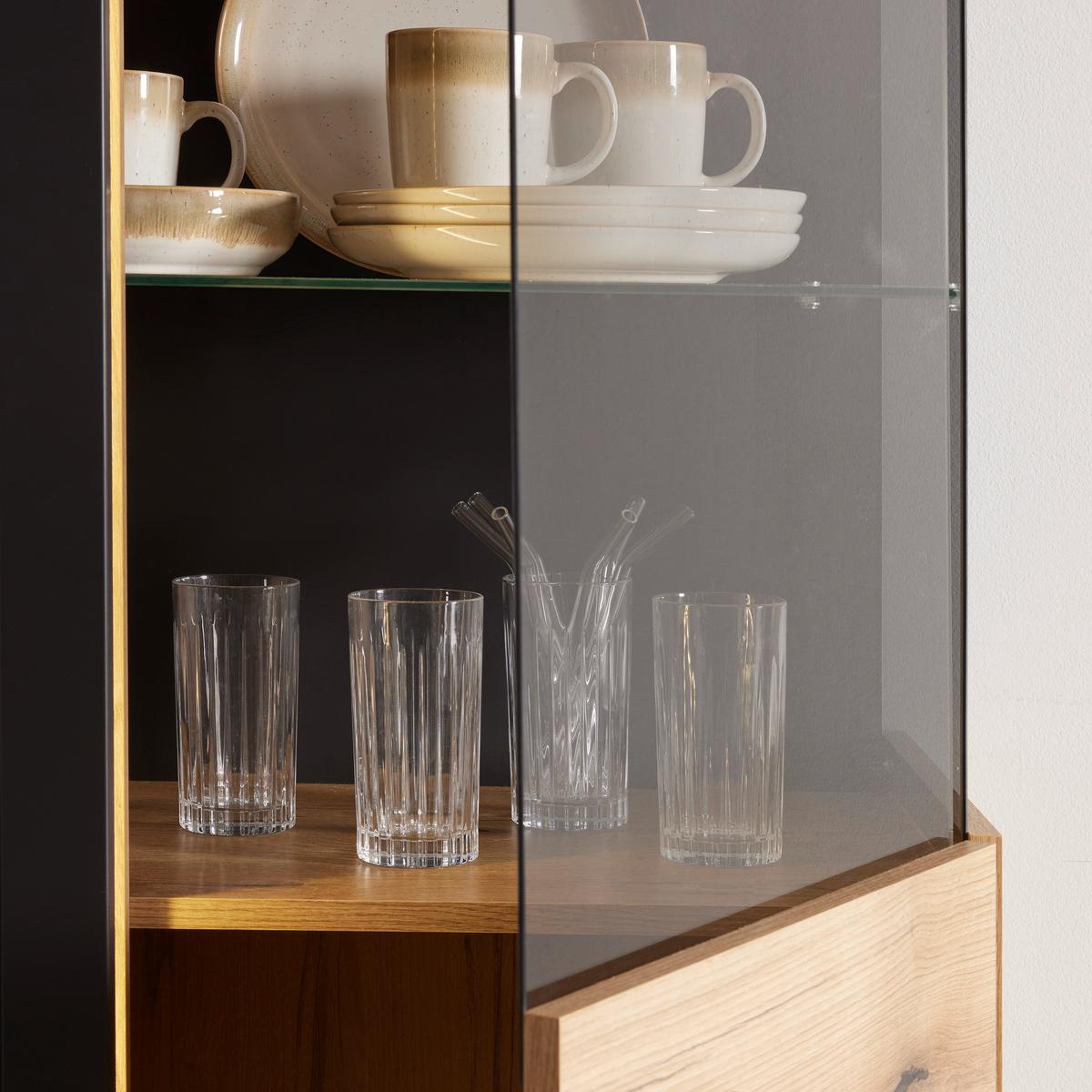 Vitrine in Eiche/Grau - Modern, Glas/Holzwerkstoff (71,8/203/44,8cm) - Mömax