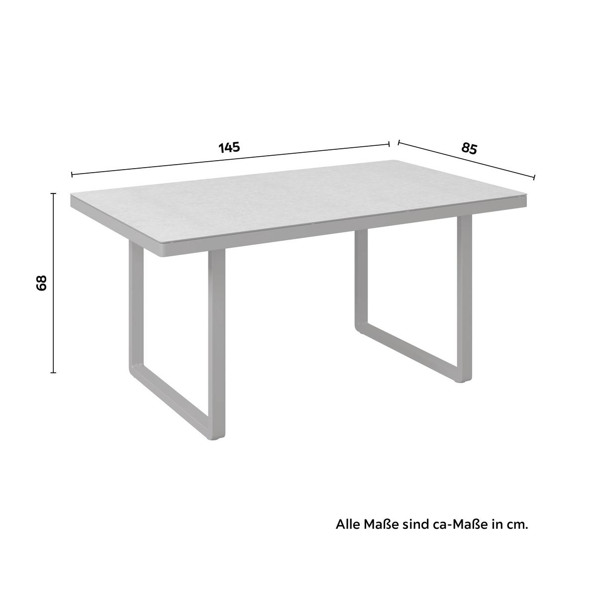 Loungegarnitur Casa Blanca Anthrazit/Naturfarben/Hellgrau - Anthrazit/Hellgrau, MODERN, Glas/Kunststoff (192/68/80cm)