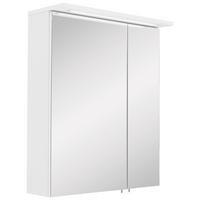 Spiegelschrank Profil 16 Weiß 2-türig - Edelstahlfarben/Weiß, MODERN, Glas/Holzwerkstoff (60,4/72,3/23,7cm) - MID.YOU