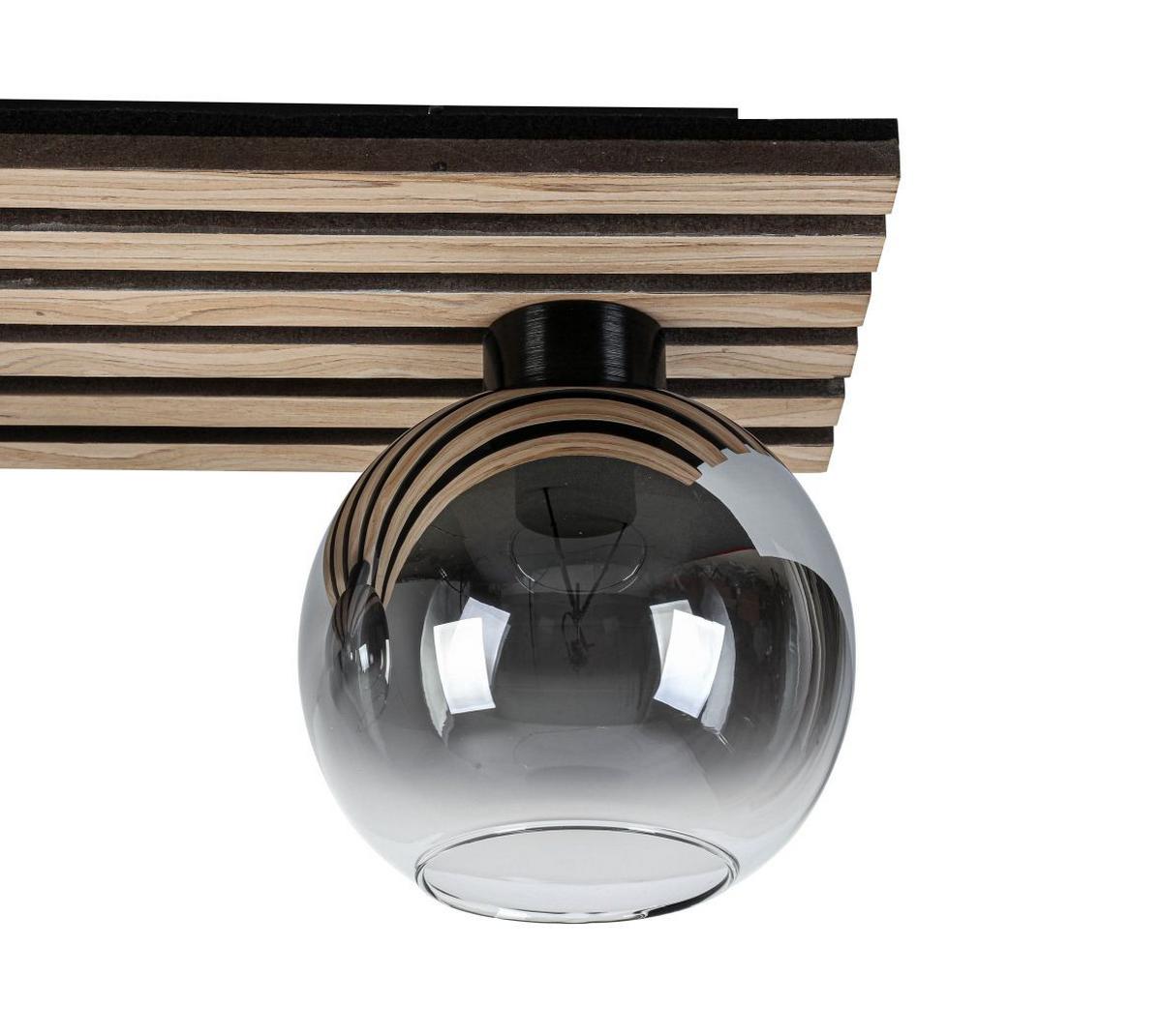 LAMPA SUFITOWA KENTUCKY *SBN* - kolor dębowy/czarny, Basics, materiał drewnopochodny/tworzywo sztuczne (75/23/23cm) - Novel