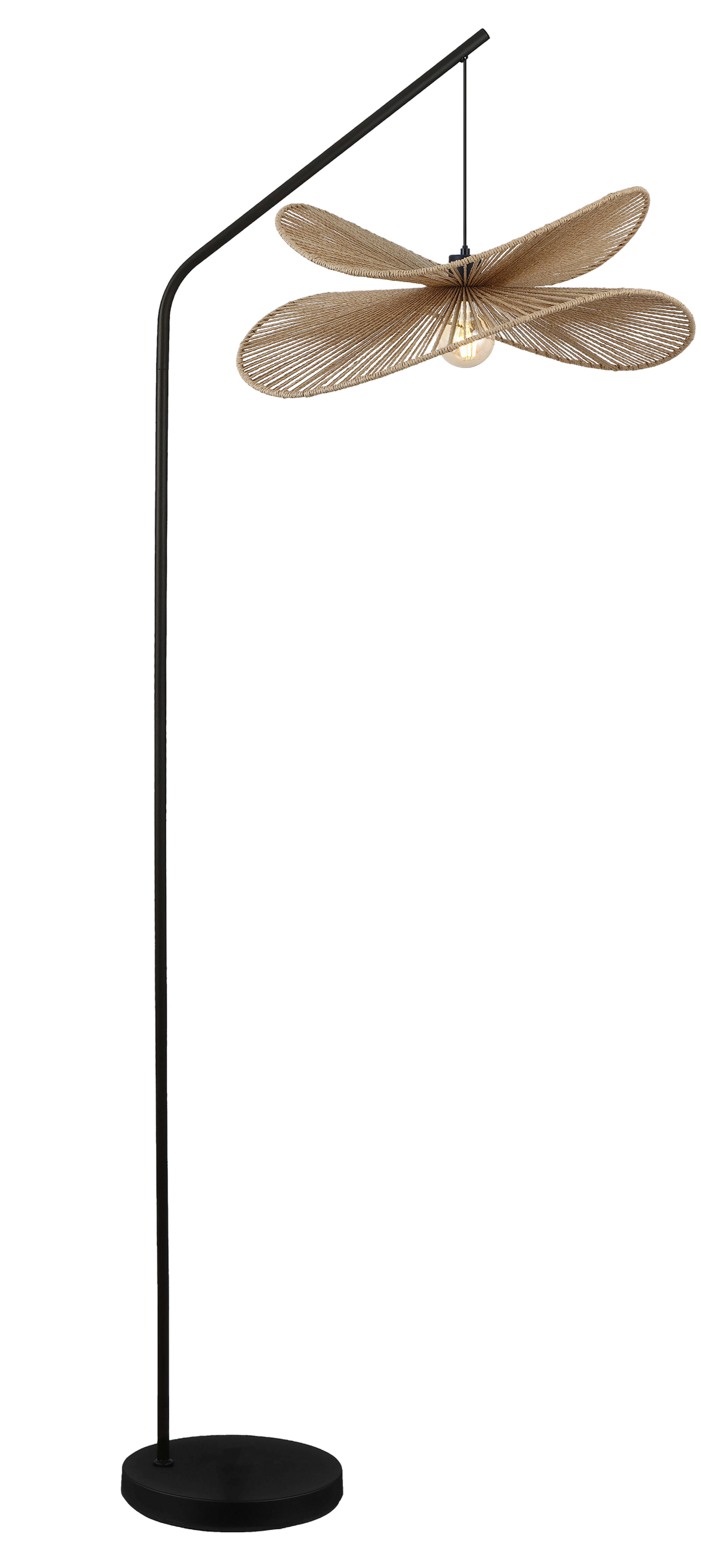 Állólámpa Bli - natúr színű/fekete, Modern, fém/papír (61,5/180/50cm) - Mömax