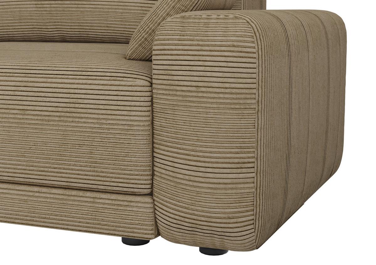 Sofa Plain Cappuccinofarben - Schwarz/Cappuccino, MODERN, Kunststoff/Textil (256/88/120cm) - Mömax