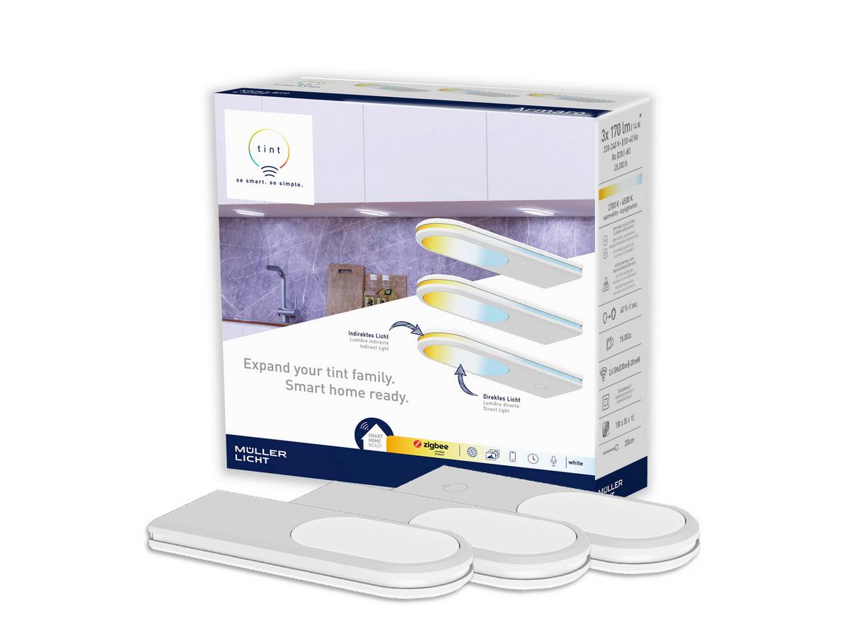 ZESTAW LAMP PODSZAFKOWYCH 404031 TINT SMART LED UNTERB. - biały, Basics, tworzywo sztuczne (5,5/1,5/15cm) - Tint