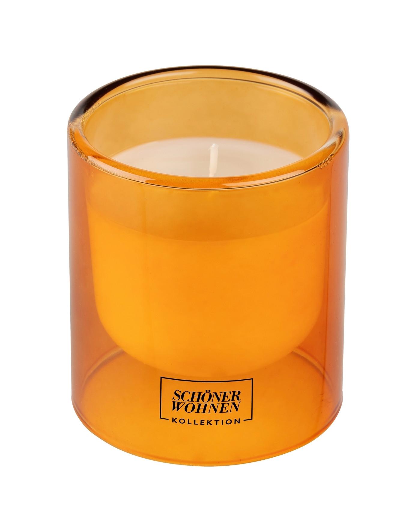 Duftkerze Schöner Wohnen-Kollektion Orange - Orange, Design, Glas (7,5/8,5cm) - Schöner Wohnen