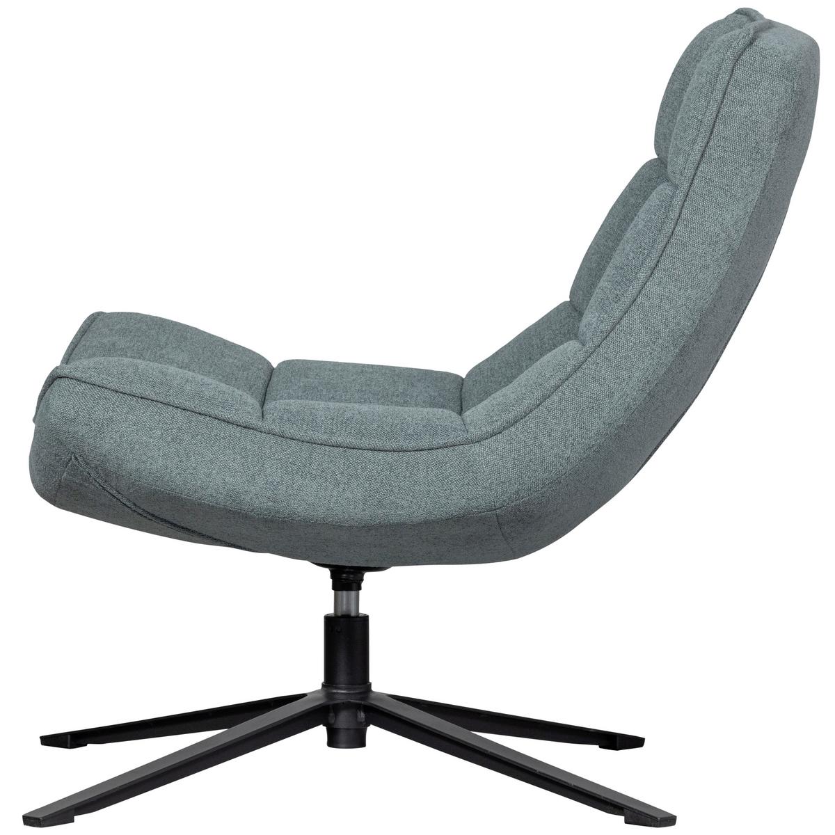 Sessel Maudi Blau B: 74 cm - Blau/Schwarz, Design, Textil/Metall (74/84/86cm) - Livetastic