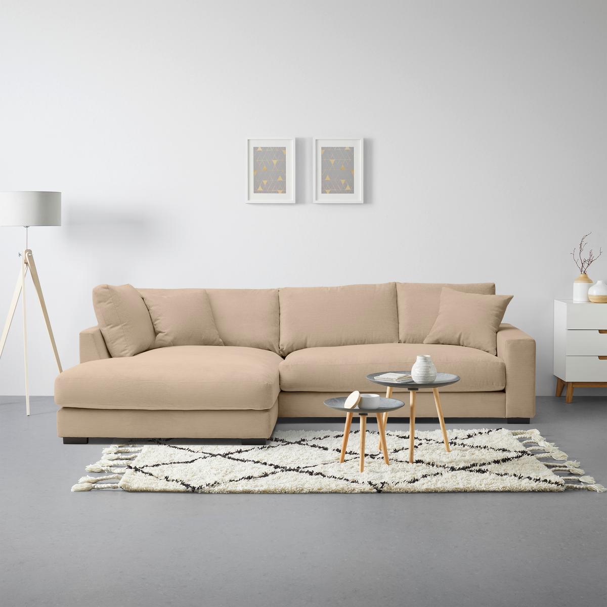 Kutna Garnitura Pedro - smeđa/crna, Moderno, tekstil/plastika (190/300cm) - Mömax