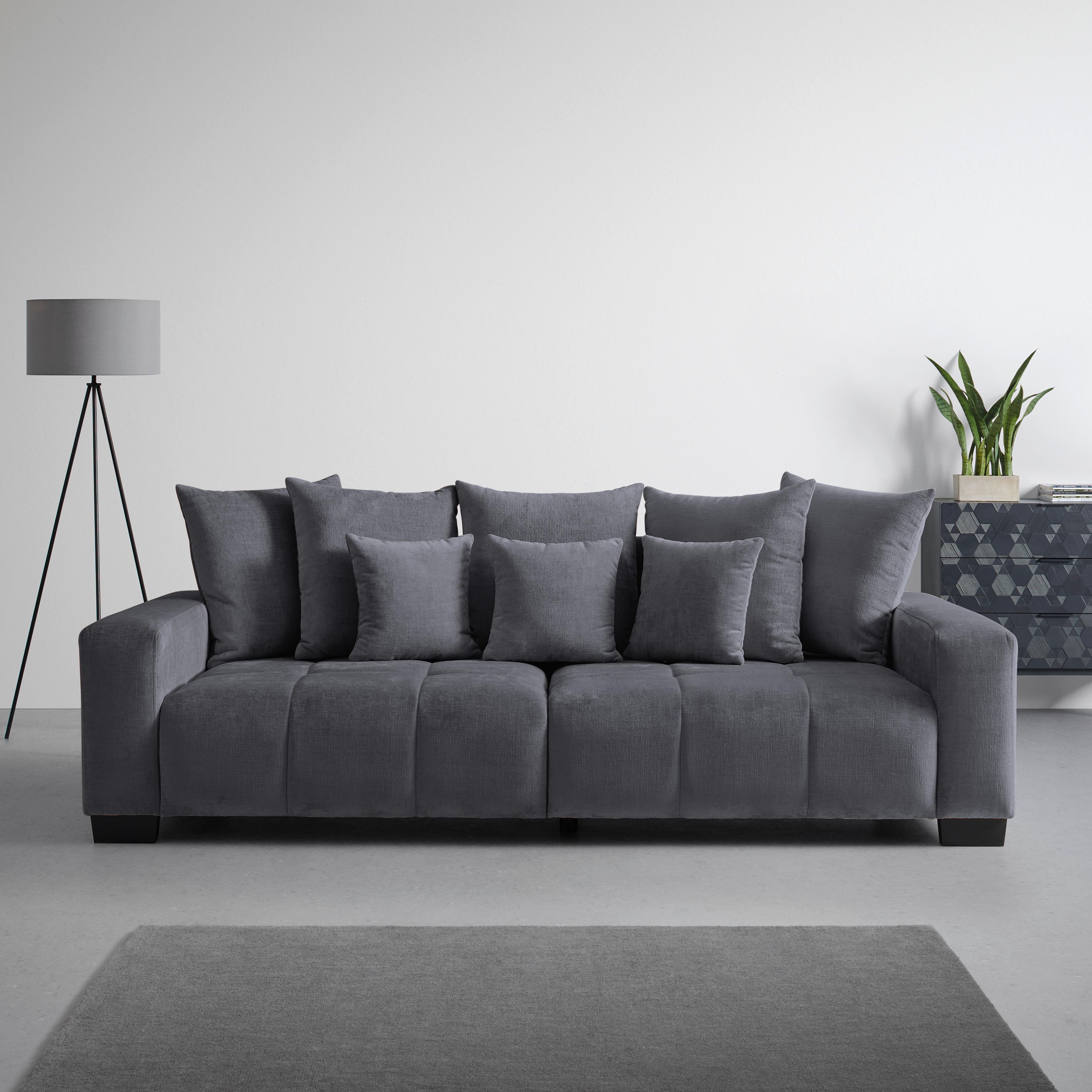Bigsofa Matteo Graphitfarben - Graphitfarben/Schwarz, MODERN, Holz (246/93/124cm) - Based