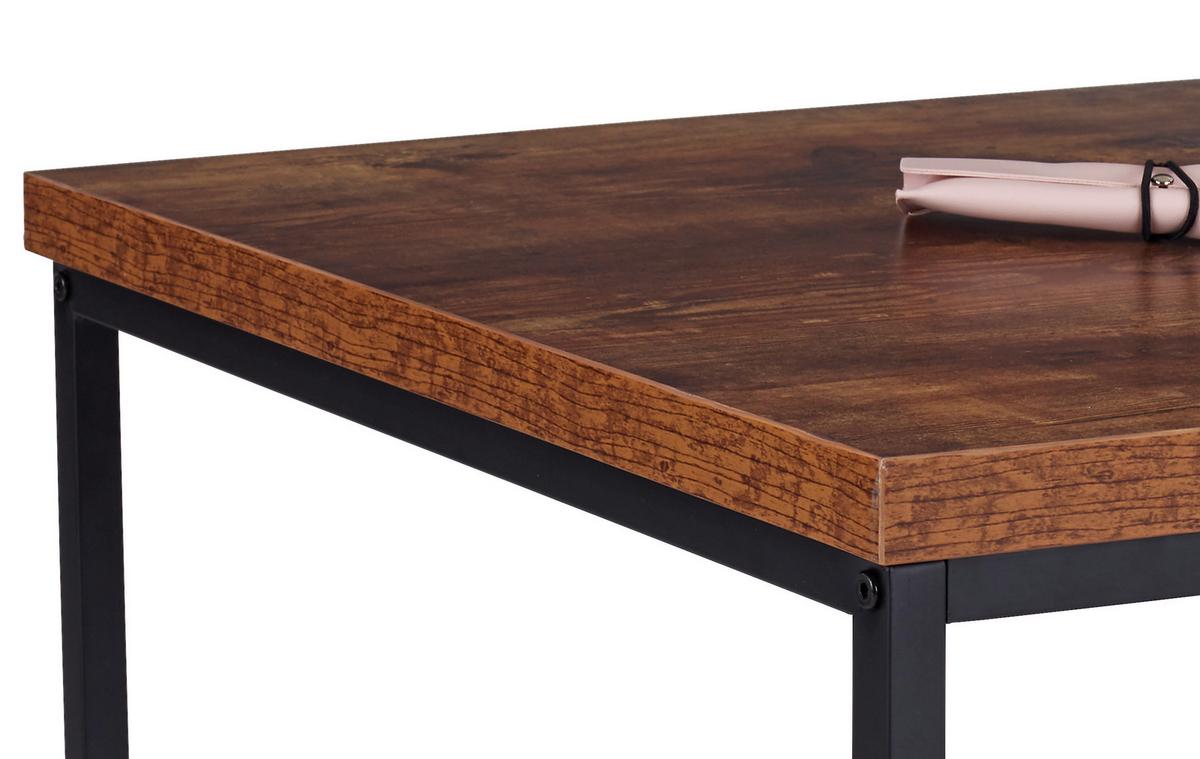 Klubska Miza Jungle, Naraven Videz, Črna - črna/naravne barve, Moderno, kovina/leseni material (100/48/60cm)