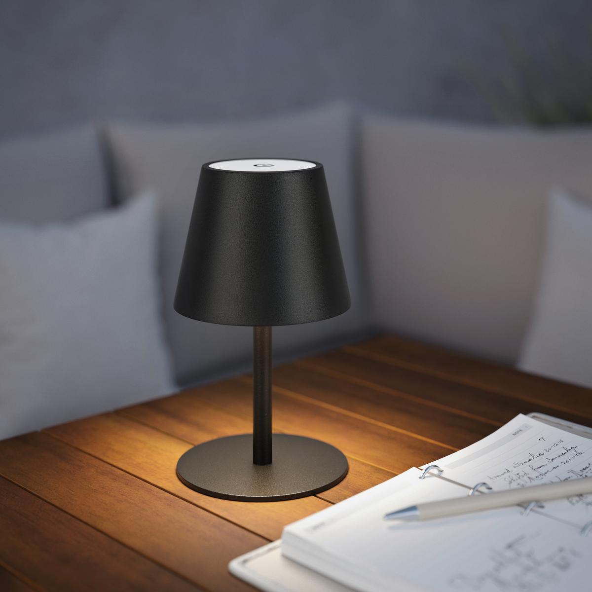 Led Asztali Lámpa Noemi - fekete, Konventionell, műanyag/fém (10,6/17-36cm) - Mömax