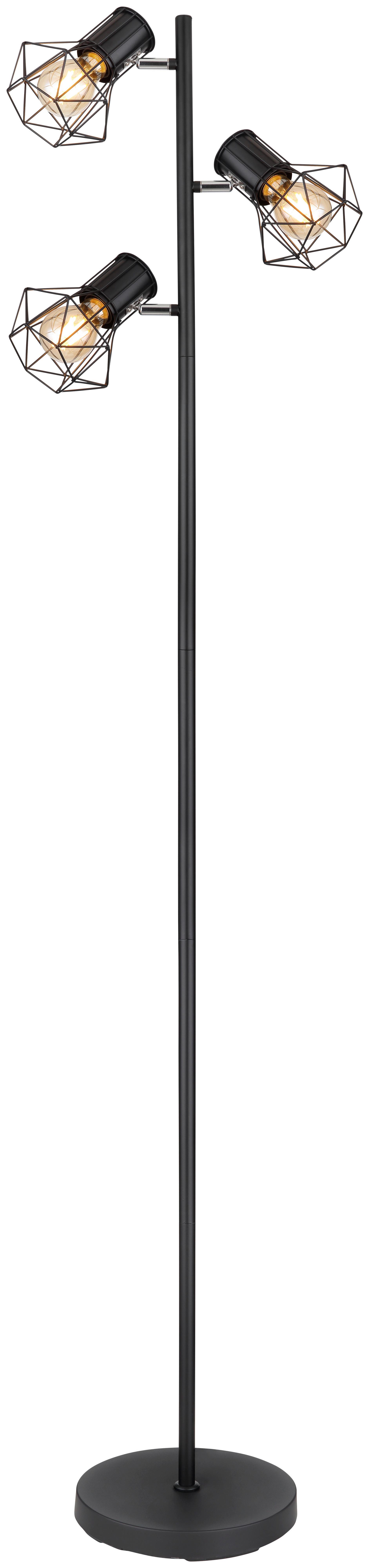 Podna Svjetiljka Crna Boja - crna, Basics, metal (30,5/25/161cm) - Globo