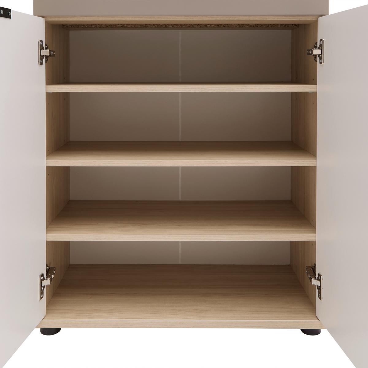 Schuhschrank Pisa Taupe/Eichefarben - Taupe/Eichefarben, MODERN, Holzwerkstoff/Metall (70/103/38cm) - Mömax