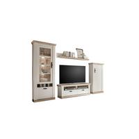 Wohnwand Florenz Pinienfarben/Hellbraun - Hellbraun/Eichefarben, Design, Holzwerkstoff/Metall (296/201/44cm) - MID.YOU