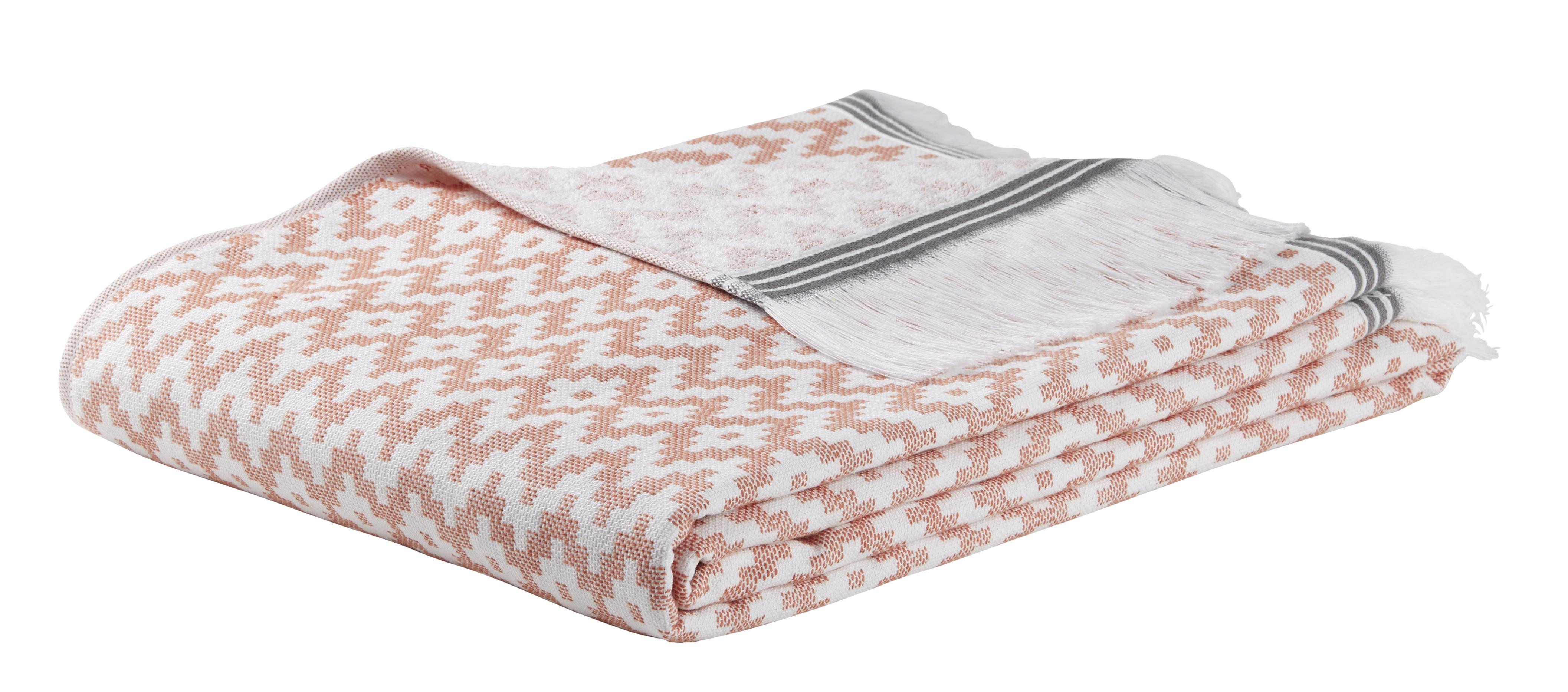 Brisača Hamam Azra - siva/oranžna, Trendi, tekstil (100/180cm) - Modern Living