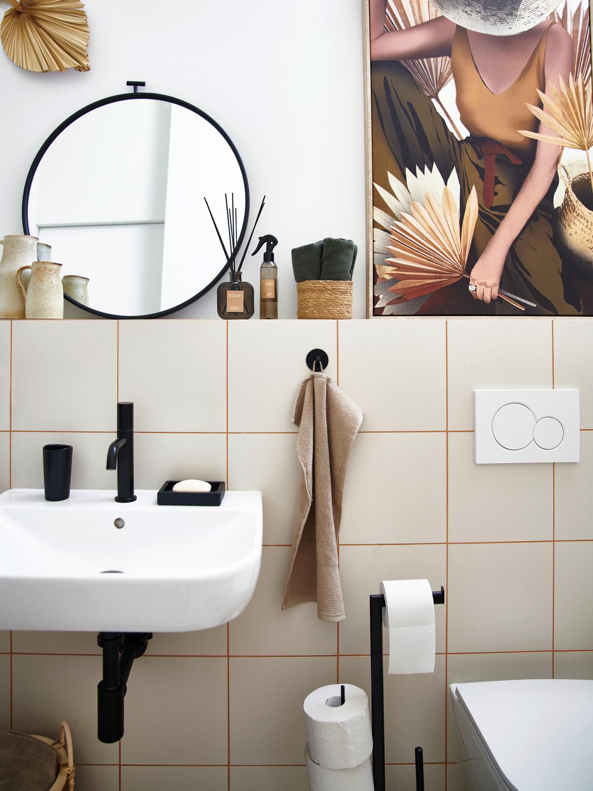 Spiegel Meo Ø 60cm Schwarz - Schwarz, MODERN, Glas/Metall (60/63/2cm) - Bessagi Home