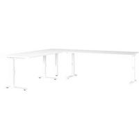Eckschreibtisch Ribera in Weiss - Weiss, Modern, Holzwerkstoff/Metall (260/68-91/220cm) - Premium Living