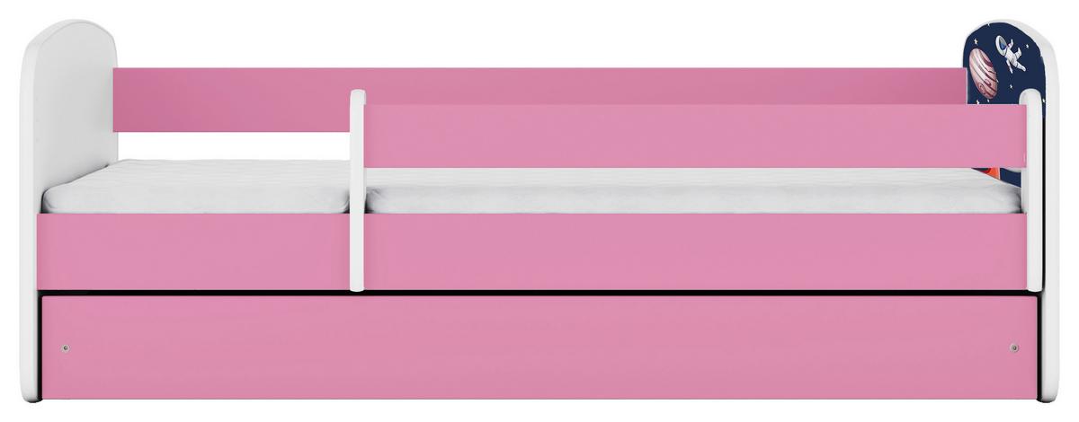 Otroška Postelja Babydreams, Bela, Roza, 80x160cm - pink/bela, Moderno, tekstil/leseni material (80/160cm) - MID.YOU