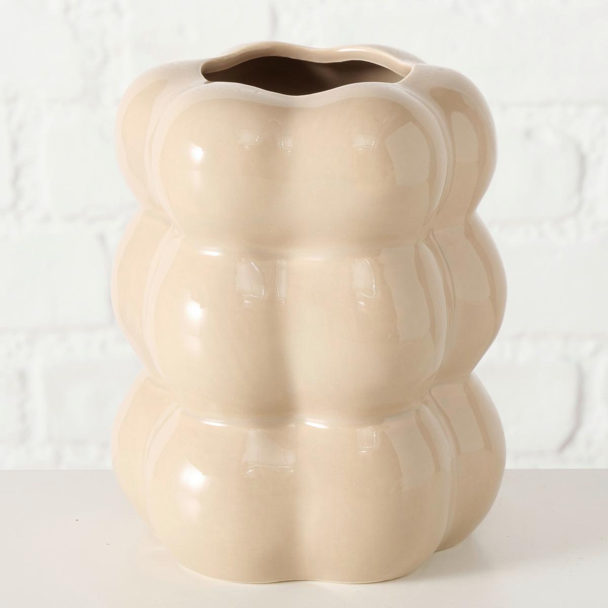 Vase Lumina I Beige - Beige, Basics, Keramik (14/16,3cm)
