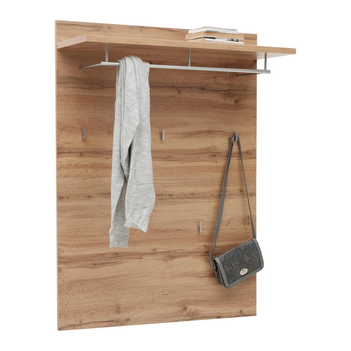 Garderobenpaneel in Eichefarben - Eichefarben/Eiche Wotan, Konventionell, Holzwerkstoff (84/112/30cm) - Mömax