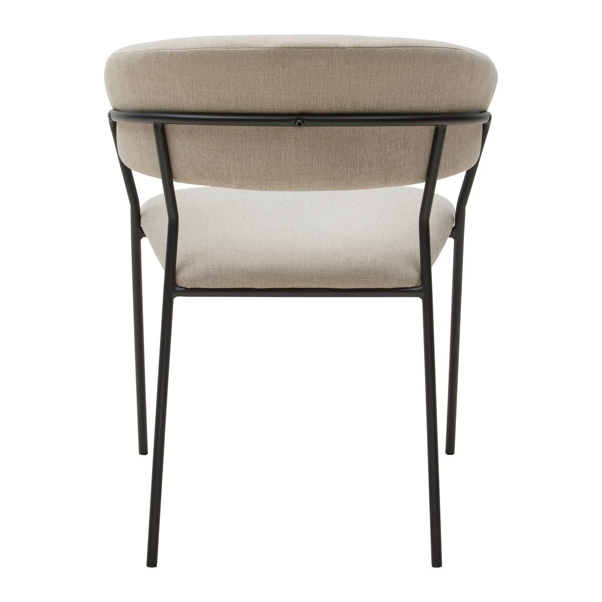 Armlehnstuhl Alice in Beige - Beige/Schwarz, Design, Holz/Textil (53/80/59cm) - Mömax