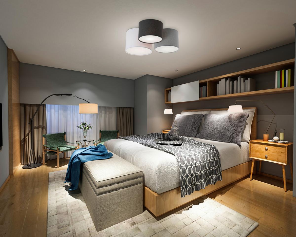 LAMPA SUFITOWA NADIA - antracytowy/jasnoszary, Modern, tworzywo sztuczne/metal (48/24cm) - Novel