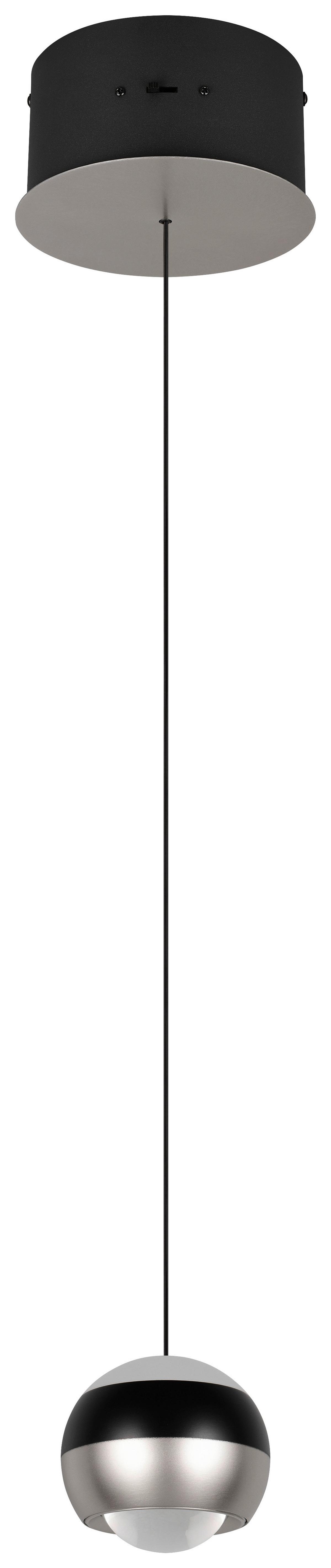 LED-Hängeleuchte Orbit max. 8 Watt - Schwarz/Nickelfarben, Design, Metall (15,5/15,5/150cm) - Trio Leuchten