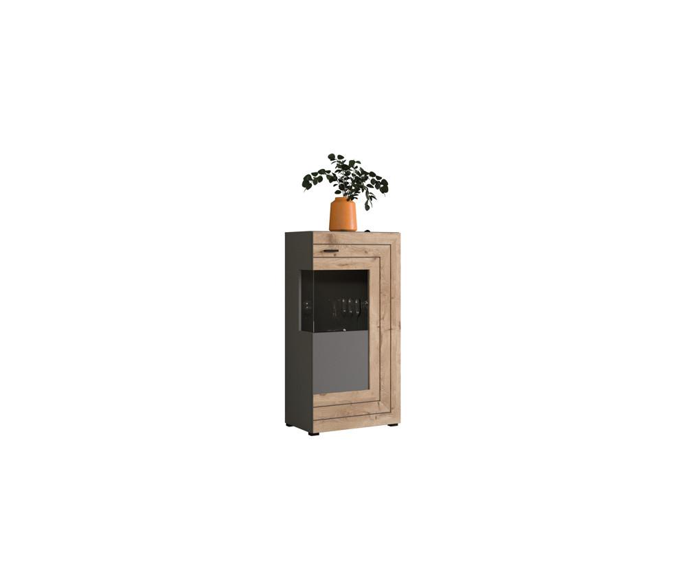 Omara Freno, Barva Hrasta, Siva - Konvencionalno, kovina/steklo (117/60/37cm) - MID.YOU