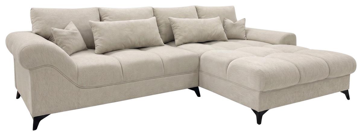Ecksofa Noah Beige - Beige/Schwarz, MODERN, Holzwerkstoff/Kunststoff (295/195cm) - Based