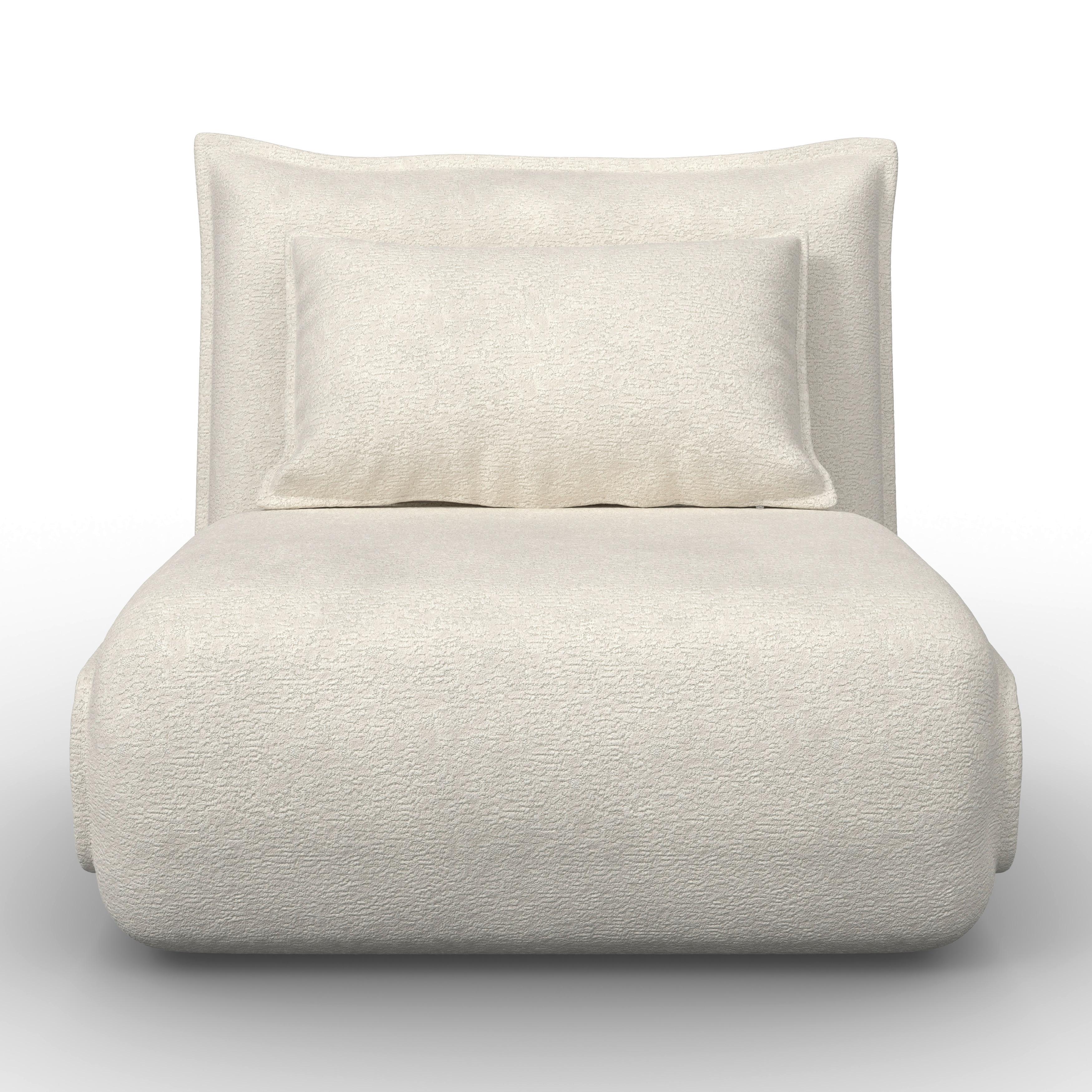 Schlafsessel Macy Bouclé Weiß - Weiß, MODERN, Textil/Metall (83/35/65cm) - Bessagi Home