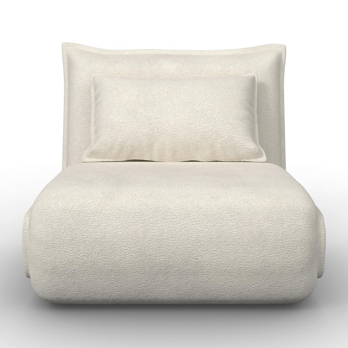 Schlafsessel Macy Weiß Bouclé - Weiß, MODERN, Textil/Metall (83/70/84cm) - Bessagi Home