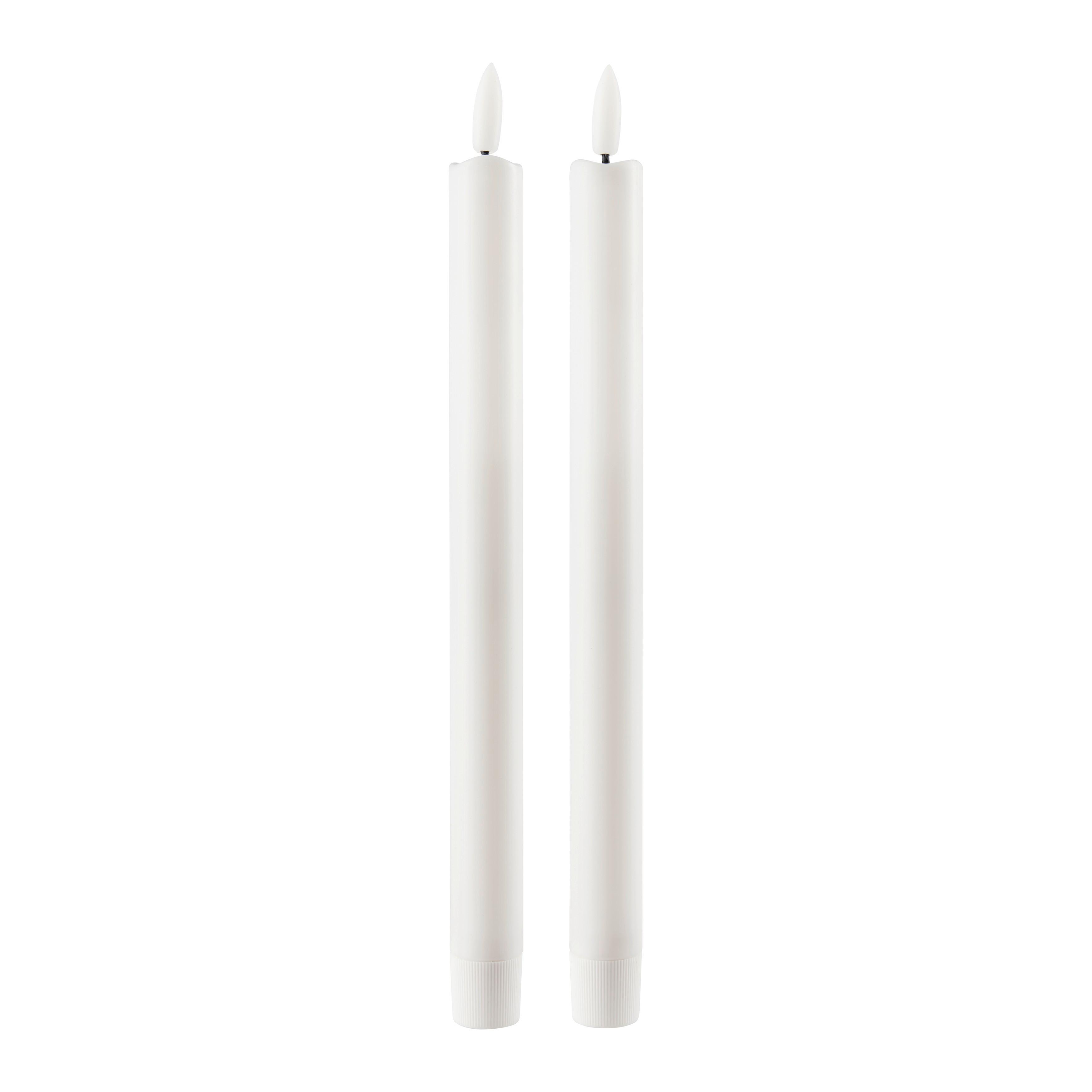 Led-es Hengergyertyaszett 2db/csomag Holly - fehér, Konventionell, műanyag (2/26cm) - Modern Living