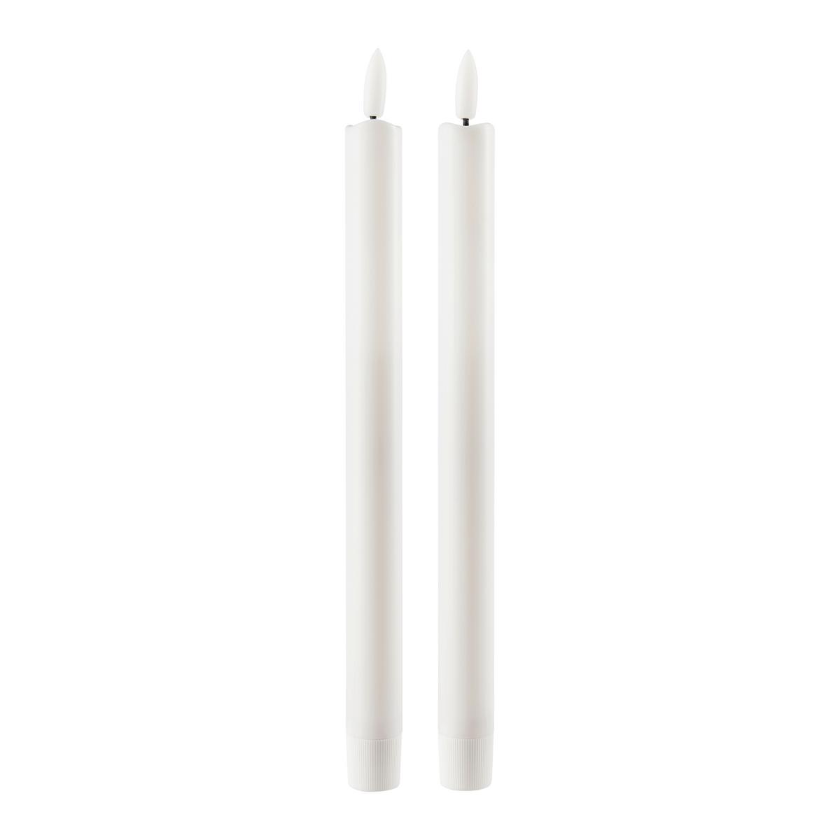 LED-es Hengergyertyaszett 2db/csomag Holly - fehér, Konventionell, műanyag (2/26cm) - Modern Living