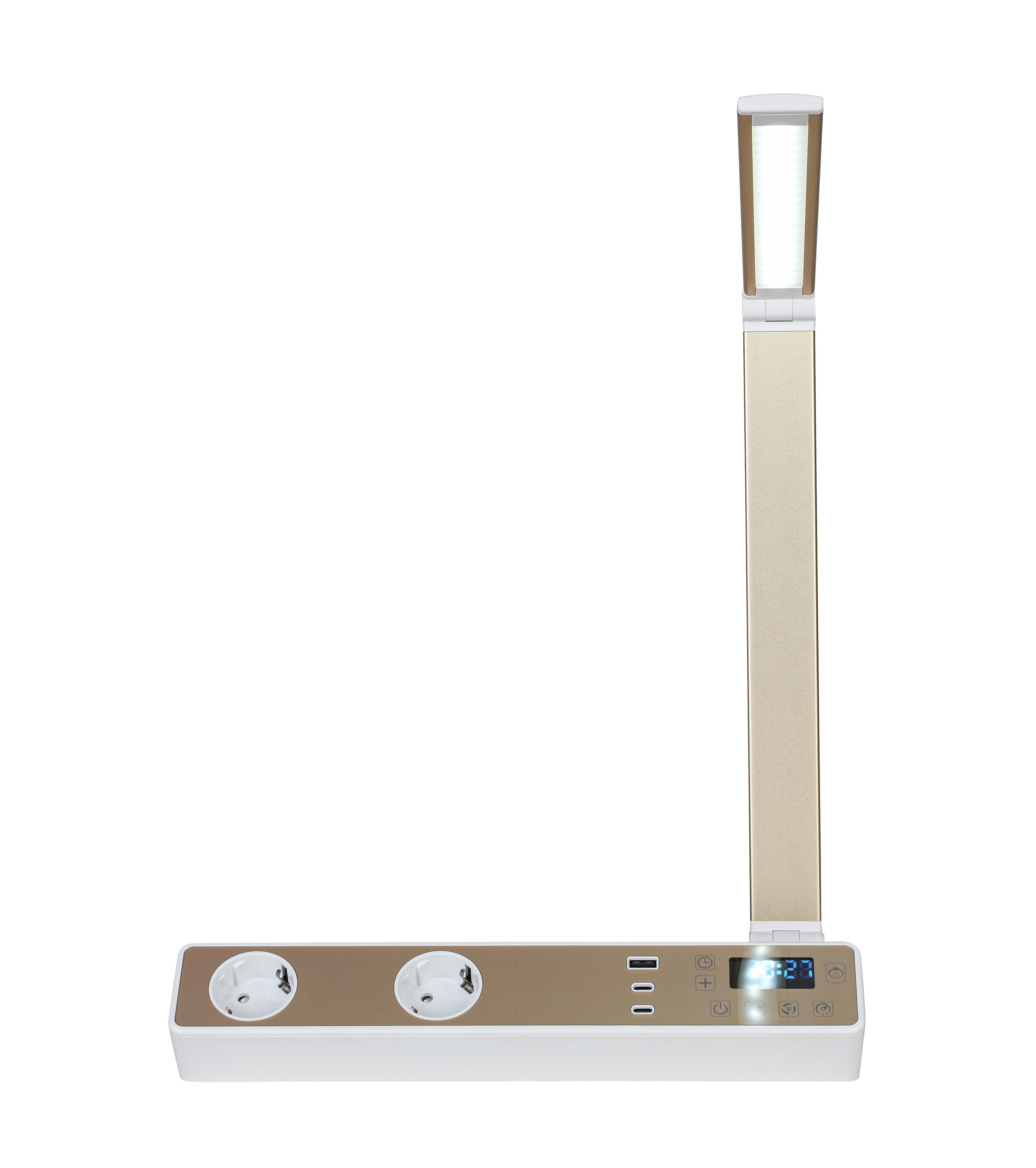 LED-SKRIVBORDSLAMPA MULTI - vit/roséguld, Modern, metall/plast (33/10,5/37-66cm) - Mömax