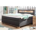 Boxspringbett Anthrazit 140x200cm - Eichefarben/Anthrazit, KONVENTIONELL, Holzwerkstoff/Textil (150/115/210cm) - Premium Living