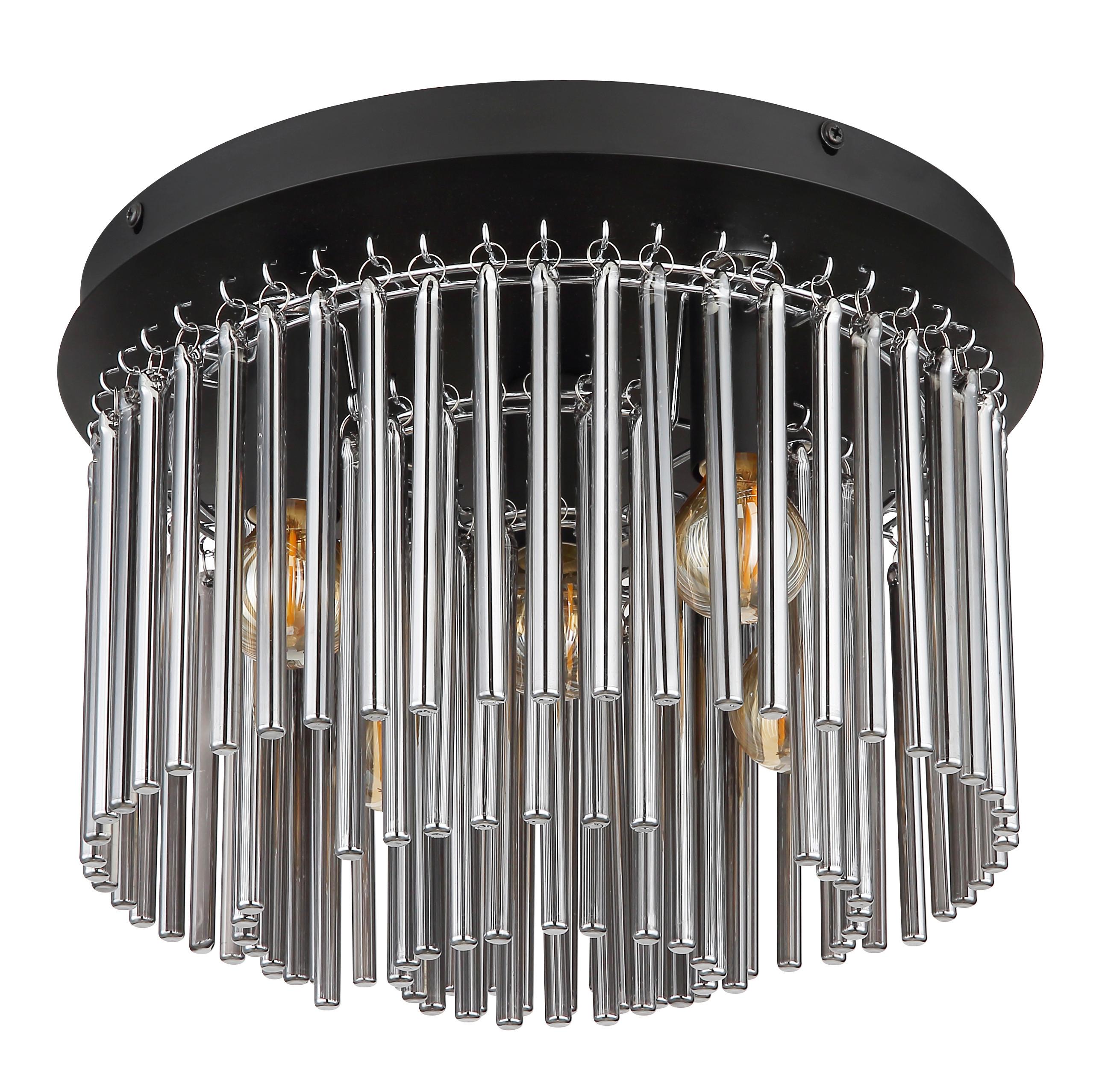 Deckenleuchte 15698d - Schwarz, Konventionell, Glas/Metall (32/32/21,5cm) - Globo