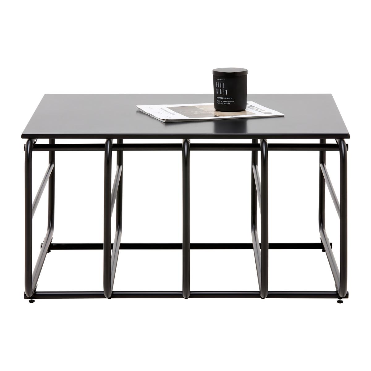 Couchtisch Pipe Schwarz - Schwarz, MODERN, Holzwerkstoff/Metall (70/38/70cm) - Mömax