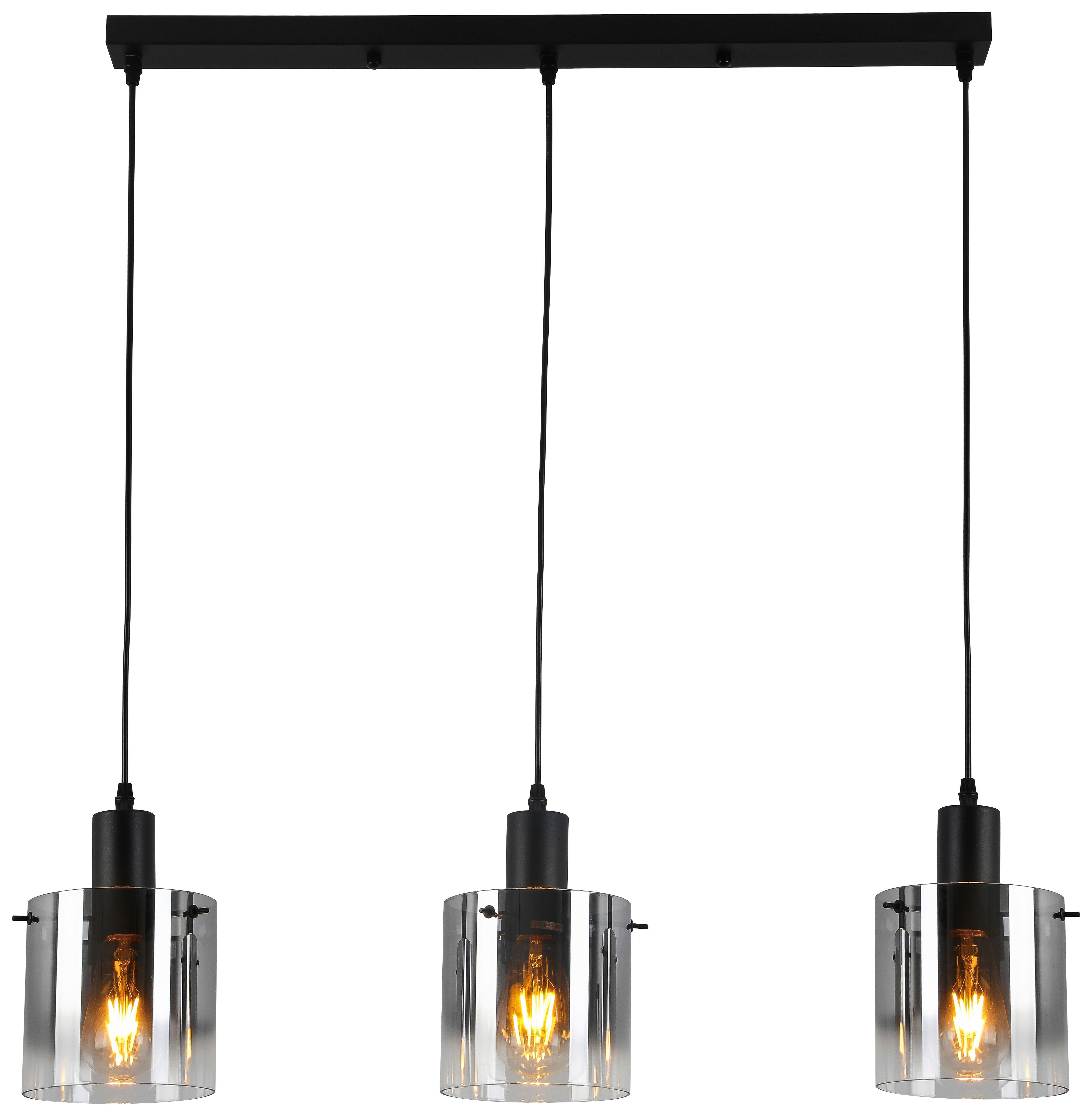 HÄNGLAMPA CHRISTIANO - svart, Modern, metall/glas (80/15/120cm) - Premium Living