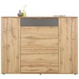 Highboard Sandeiche/Anthrazit - Sandfarben/Eichefarben, MODERN, Holzwerkstoff/Kunststoff (144,0/108,5/37,0cm) - Mömax modern living Highboard Sandeiche/Anthrazit - Sandfarben/Eichefarben, MODERN, Holzwerkstoff/Kunststoff (144,0/108,5/37,0cm) - Mömax modern living